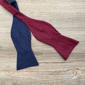 Joseph Abboud Silk Self-Tie Bow Tie Red & Navy Polka Dot Adjustable